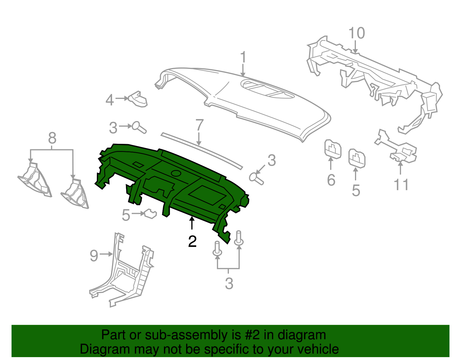 Instrument Panel Carrier - GM (92255922)