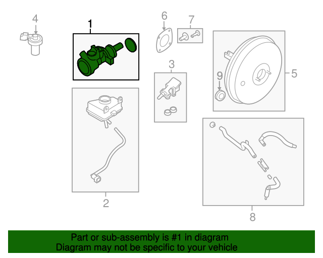 20092011 Ford Focus Master Cylinder AS4Z2140A QuirkParts