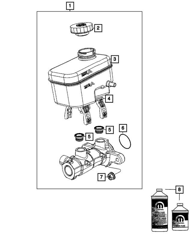 20182024 Jeep Wrangler Brake Master Cylinder 68385585AD Mopar eStore