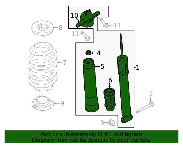 Shock Absorber Assembly LX6Z18125BD OEM Ford Parts
