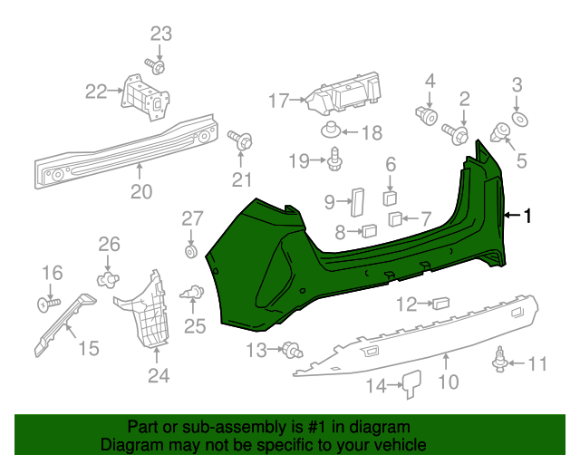 Cover Rear Bumper Up 20172022 Toyota Prius Prime (5215947917