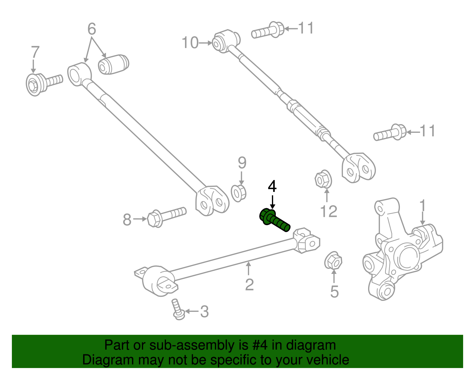 Bolt(For Strut Rod) - Toyota (90080-11695)