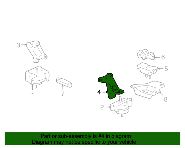 20062010 GM Driver Side Engine Mount Bracket 15876977