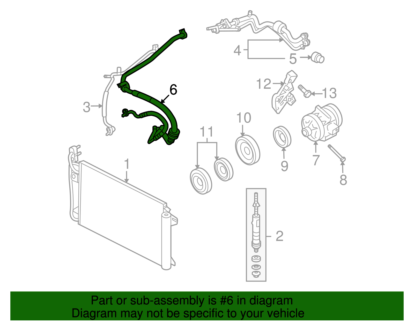 Motorcraft™ A/C Refrigerant Suction Hose - Ford (YF-3219)