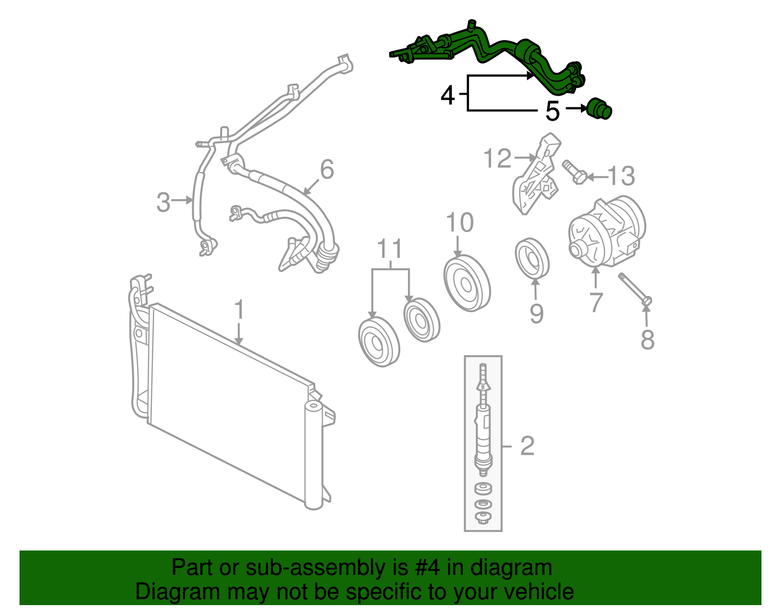 Motorcraft™ A/C Refrigerant Suction Hose - Ford (YF-3221)