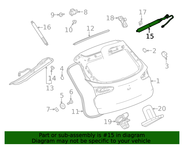 2021-2024 Chevrolet Trailblazer Passenger Side Liftgate Power  