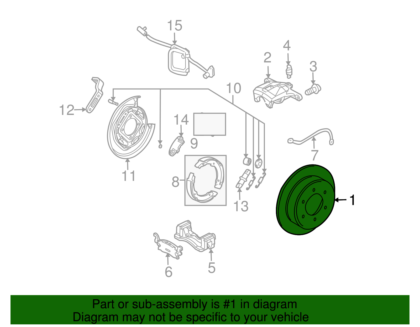Rear Disc Brake Rotor - GM (15111376)