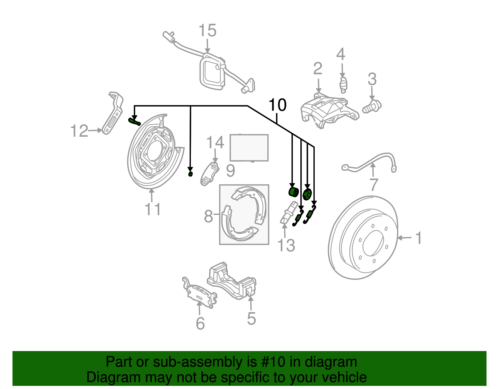 Spring Kit, Rear Park Brake Shoe Holdn - GM (15240816)
