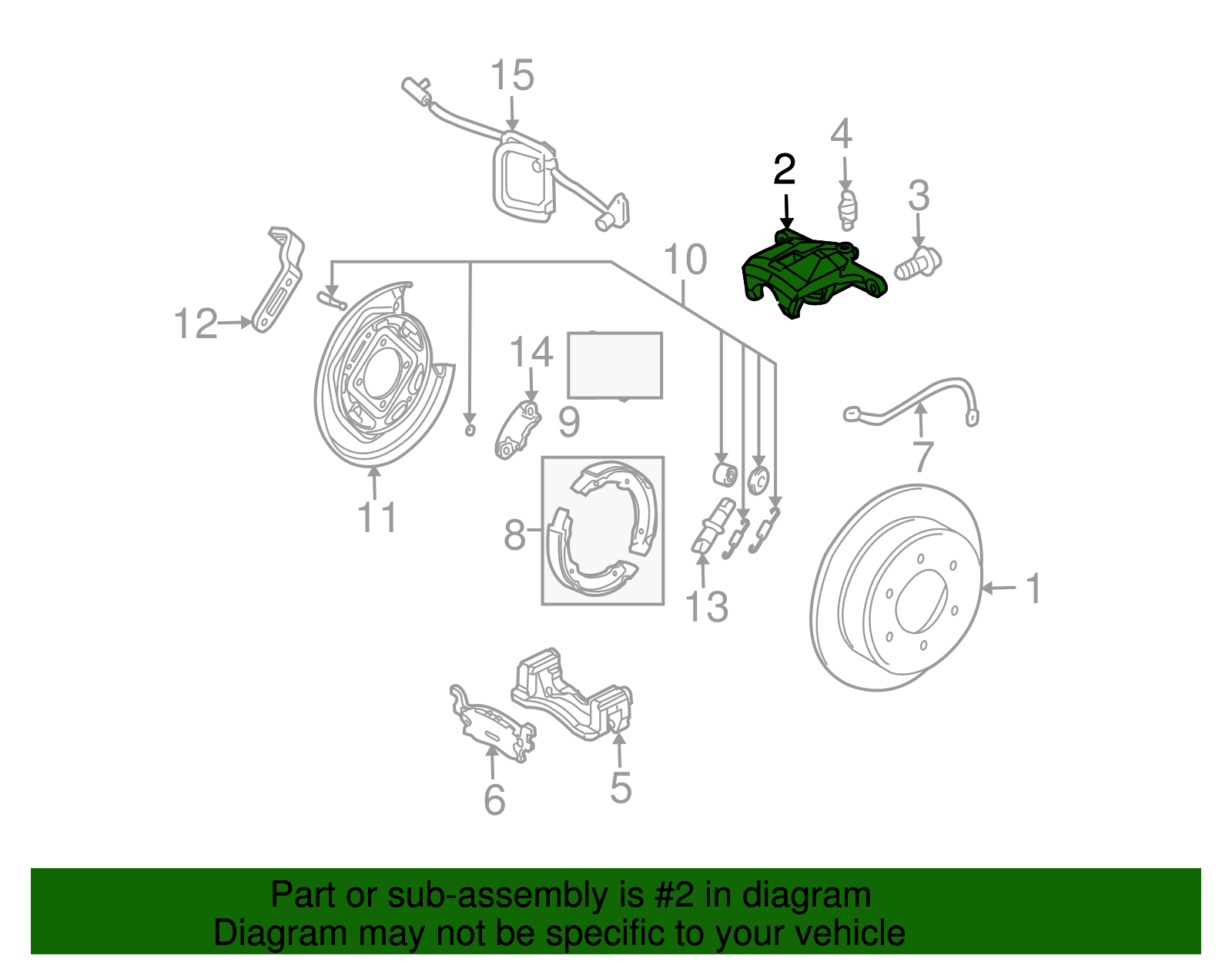 Housing Assembly-Rear Brake Clpr *Red - GM (25957935)