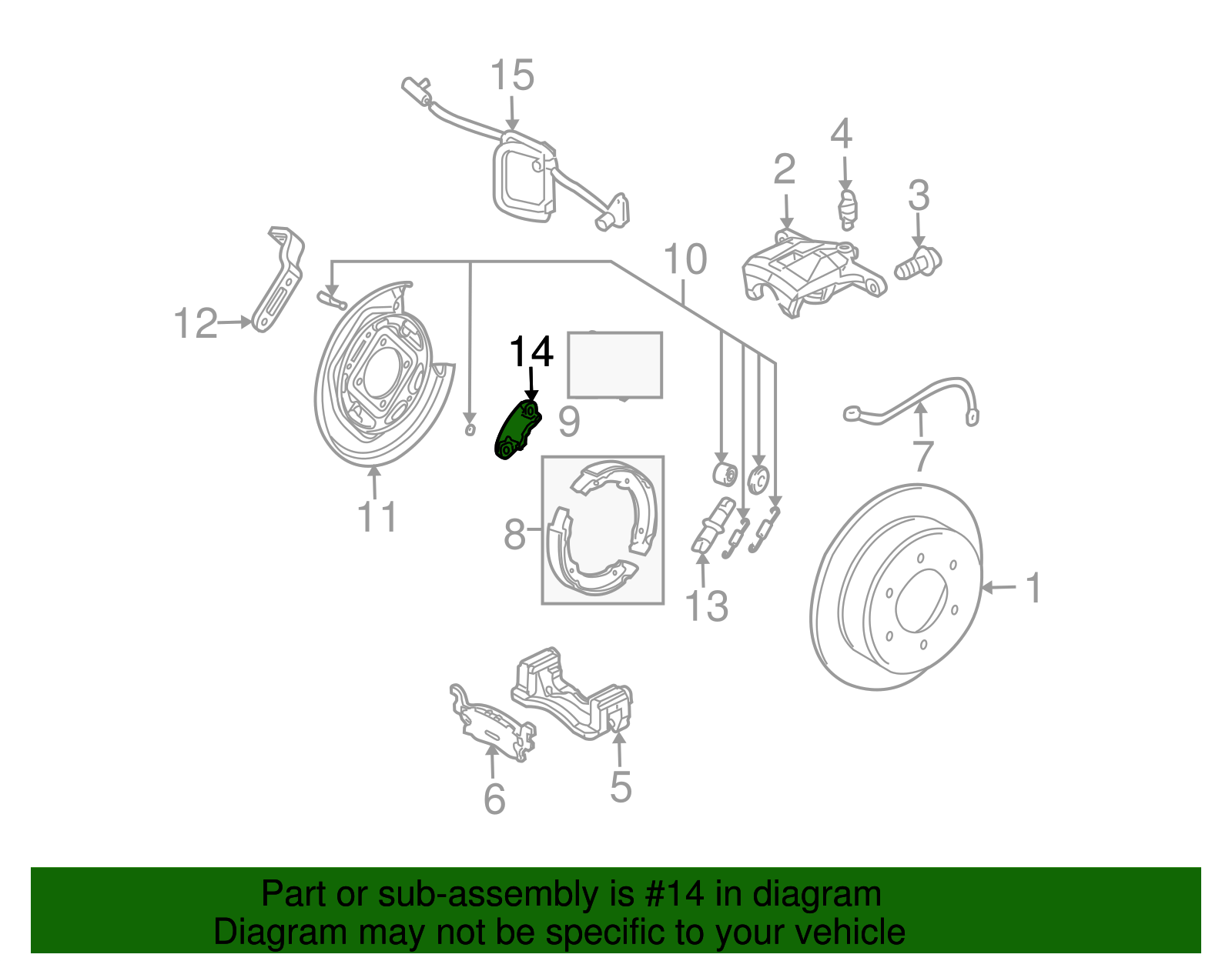 Rear Parking Brake Anchor - GM (10386844)