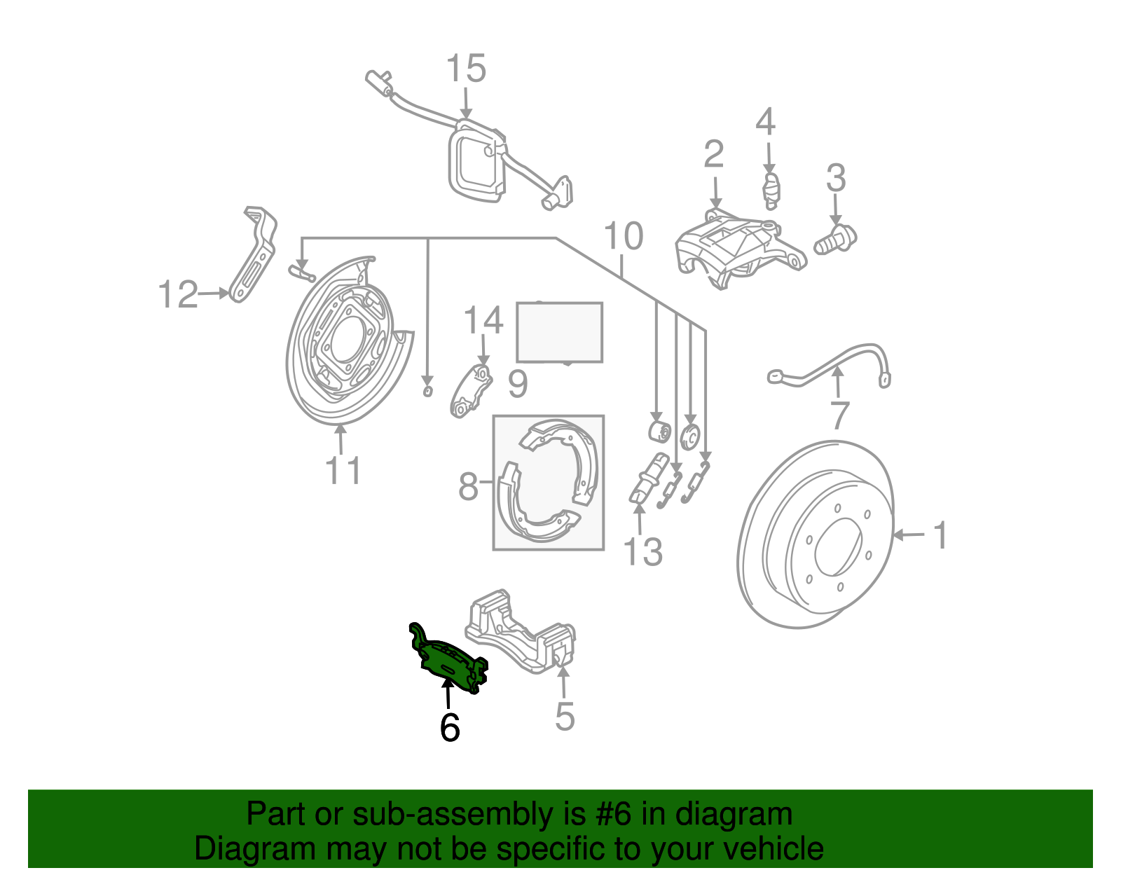 Rear Disc Brake Pad Set with Clips, Shims, and Lubricant - GM (19208132)