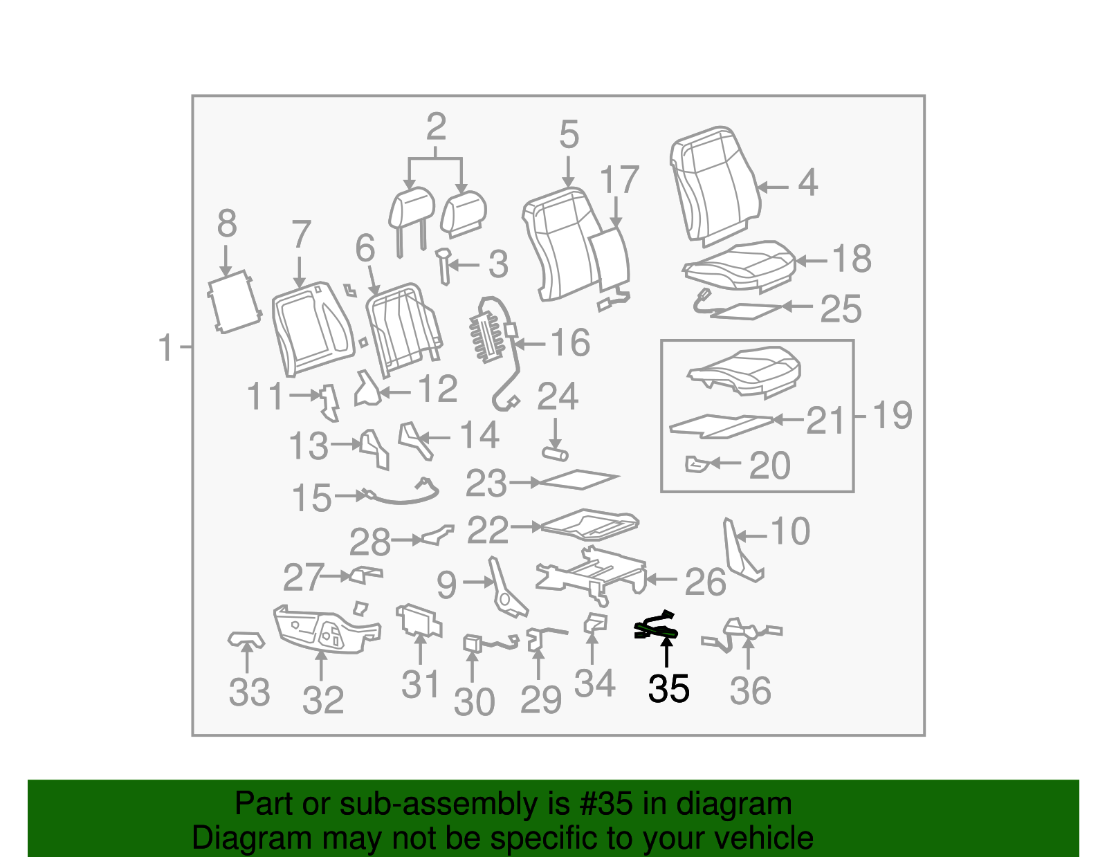 Passenger Seat Adjuster Wiring Harness (20766655)