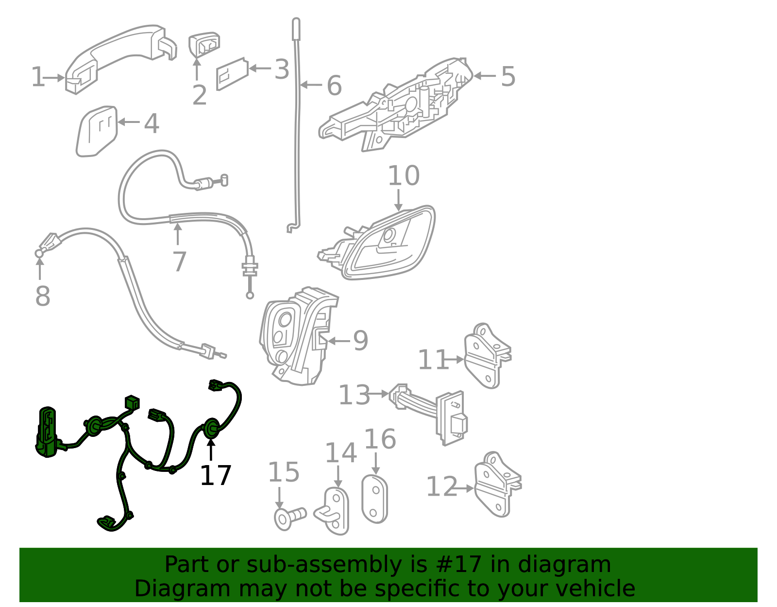 Rear Passenger Side Door Wiring Harness - GM (84353748)