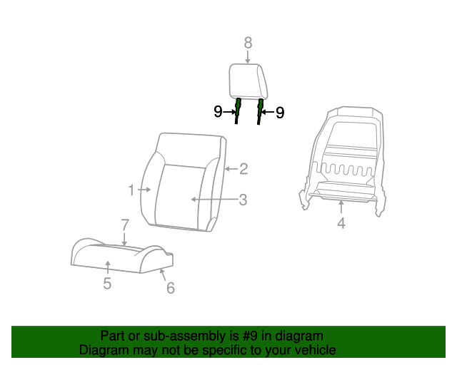 2012 Jeep Liberty Headrest Guide 1RL05VT9AA