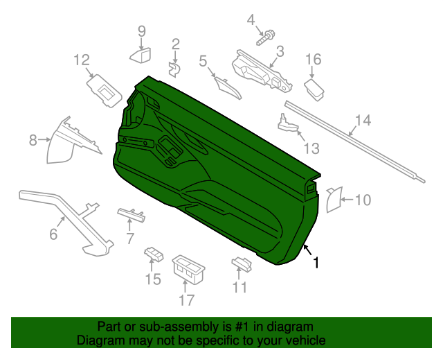 20152016 Porsche Boxster Door Trim Panel 98155520319DJ6 OEM