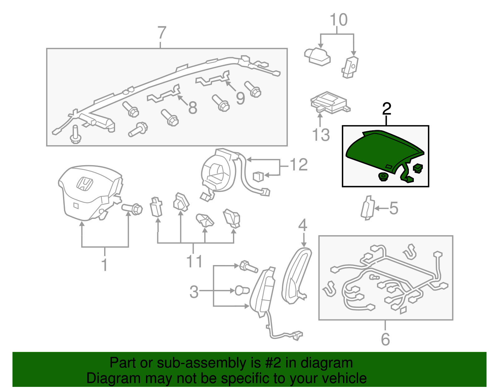 77820-SWA-A20ZA - Passenger Inflator Module 2007-2011 Honda CR-V ...