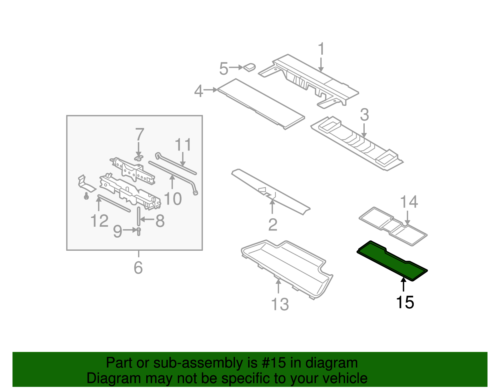 Floor Mats, Carpet, 3rd Row - Ford (YL1Z-7813182-AAA)