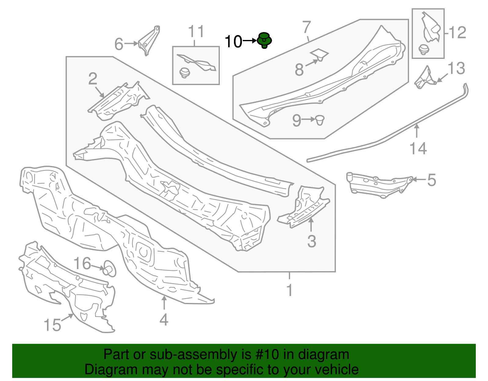 Cowl Grille Clip - Scion (SU003-02987)