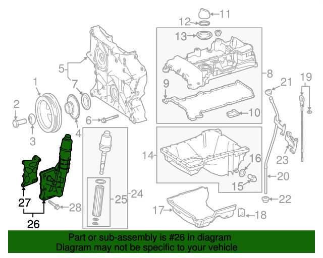 20122015 MercedesBenz Oil Filter Housing 2711801410 MB OEM Parts