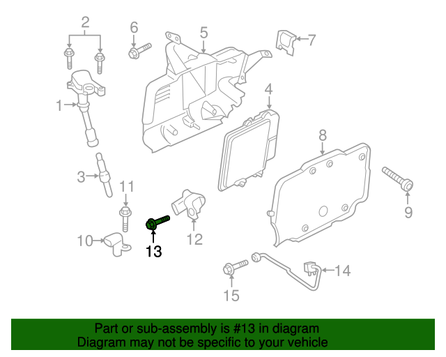 20172021 Ford OEM Crankshaft Sensor Bolt W500303S437 OEM Ford Parts