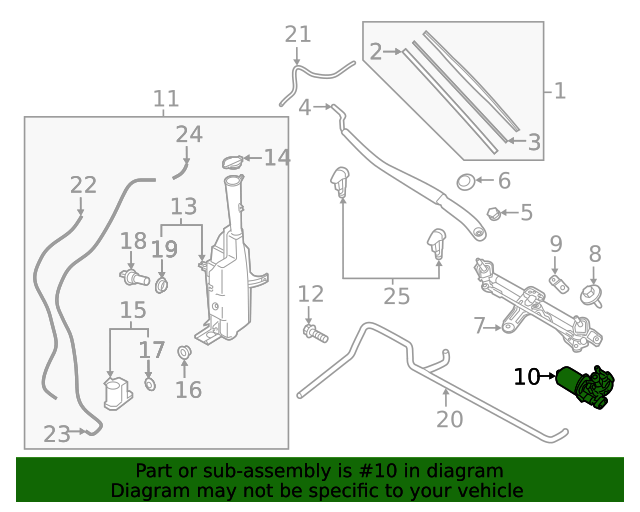 20192022 Hyundai Wiper Motor 98110C5500 QuirkParts