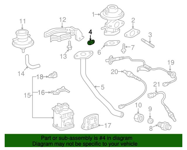 19962000 Toyota RAV4 Egr Valve Nut 9017908040 Toyota Parts Center
