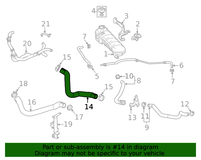 2022 Chevrolet Corvette Radiator Inlet Hose 85163342 GM Parts Online