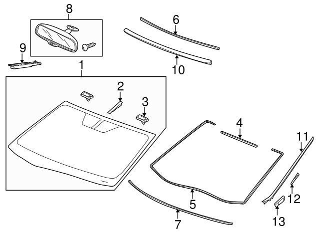thumbnail image 2 of Genuine Acura Windshield Side Garnish Assembly – Right Front, 73152-TZ5-A01, For 2014-2016 MDX, Direct OEM Replacement 2 of 6