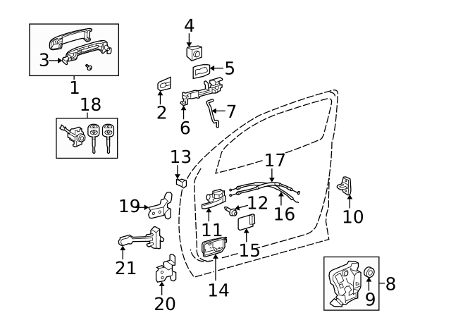 thumbnail image 2 of 4-Piece Exterior Door Handles For Toyota Tundra 2007-2019 & Sequoia 2008-2016 | Textured Black Replacement Set 2 of 10