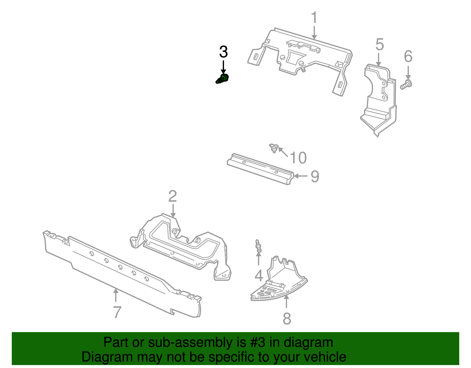 Fstn X/Tree Trim Panel For Acme Hole - GM (20387349)