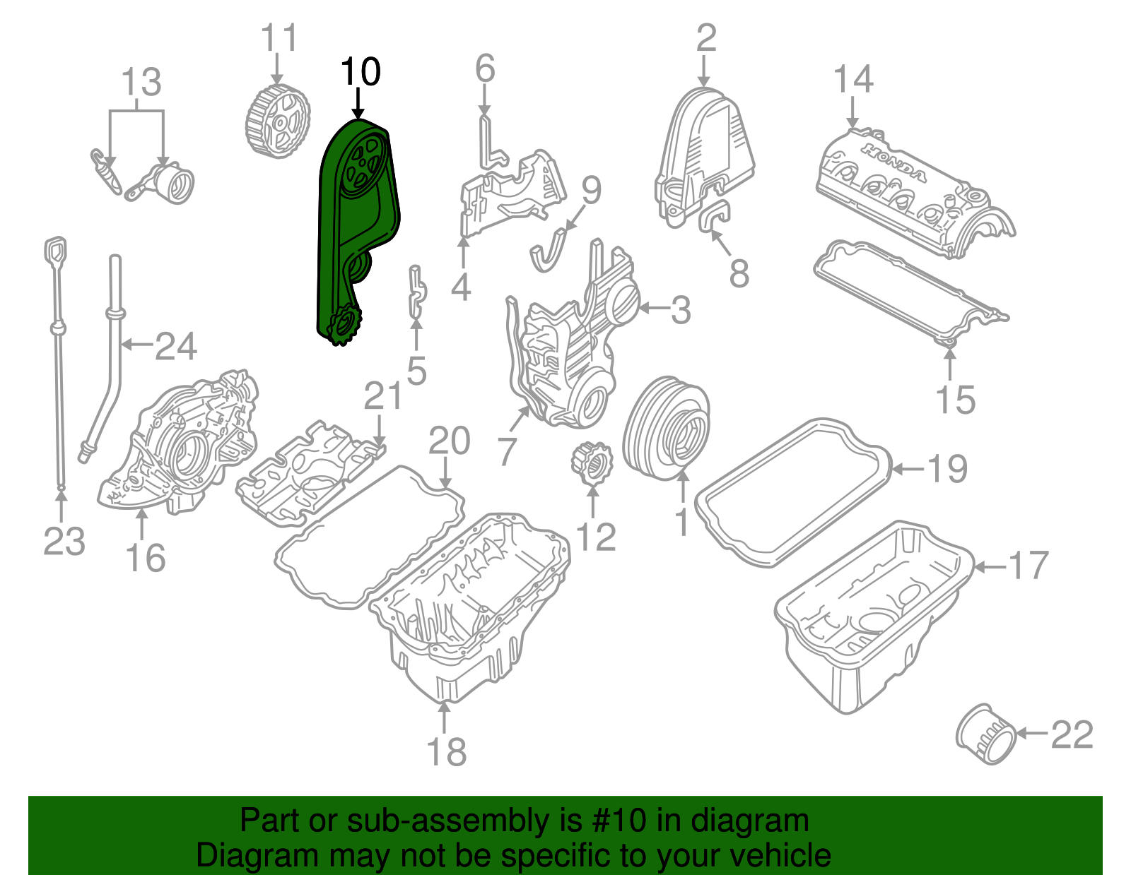 14400-P2F-A01 - Timing Belt | Genuine Honda Parts