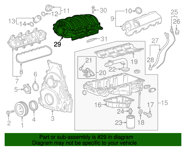 20142024 GM Intake Manifold Assembly 12623417 GM