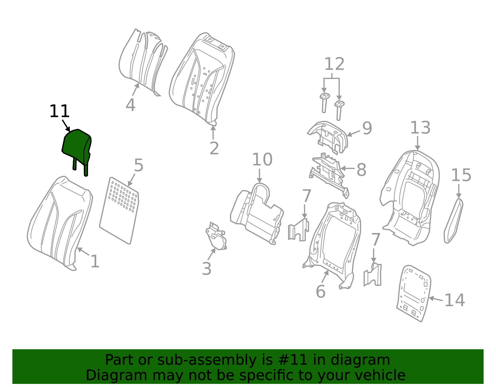 Headrest - Ford (HA1Z-58611A08-AC)