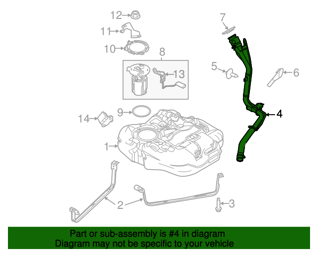 20122018 Ford Focus Filler Neck BV6Z9034F Blue Springs Ford Parts