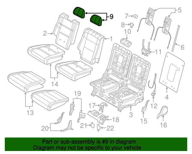 20162020 Dodge Durango Headrest 1xz68hl1ab
