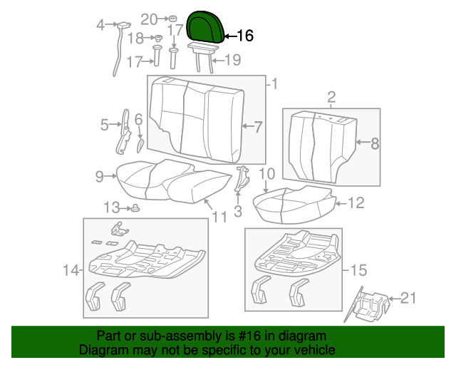 20012002 Jeep Grand Cherokee Headrest Driver's Side (LH) WK311T5AA