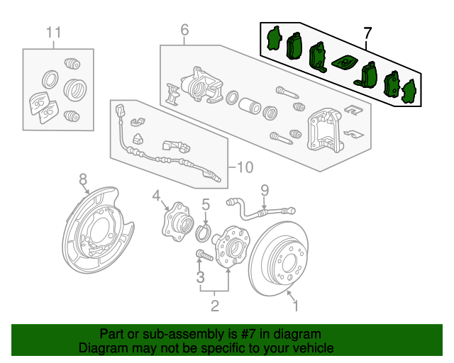 43022SCVA01 Brake Pads Rear 20032011 Honda Element Honda Parts