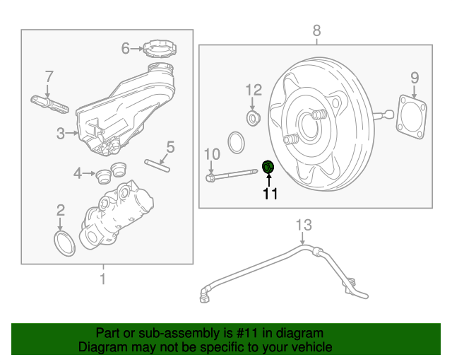 20162022 GM Brake Master Cylinder Nut 23308761