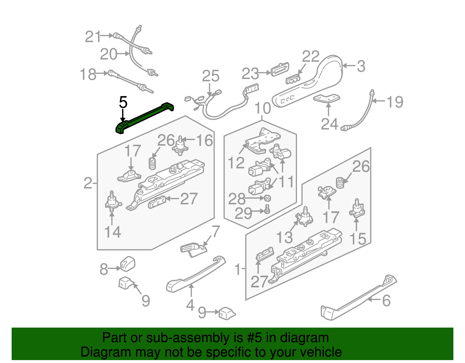 Cover-Adj D/Seat Inner Side Upper               * - GM (20564052)