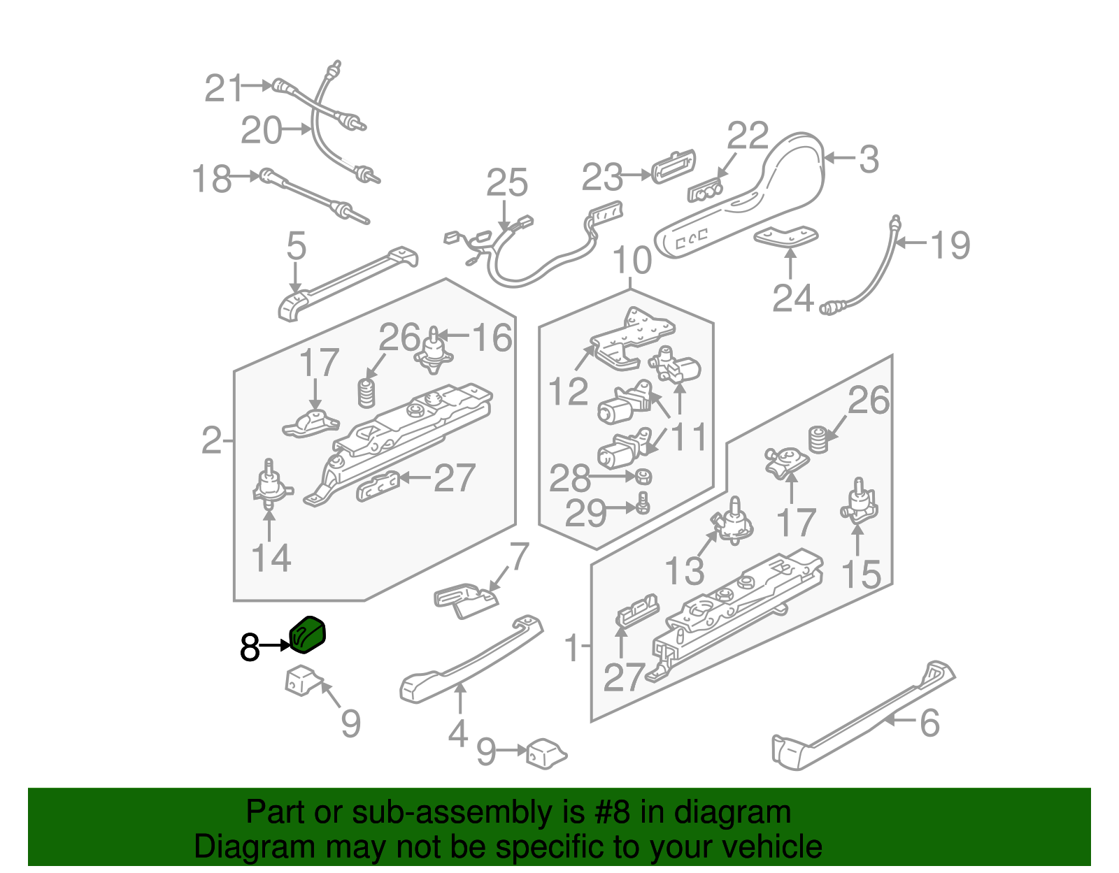 Cover-Adj D/Seat Inner Side Lower Front *Black - GM (20564043)