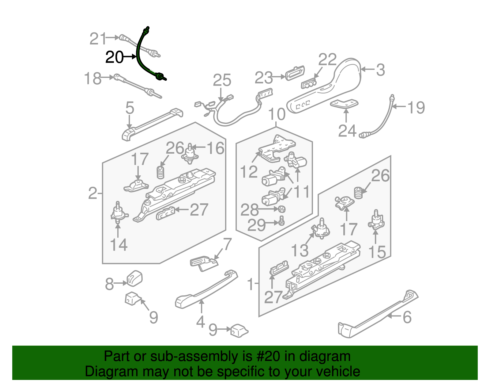Cbl Assembly-Seat Adj Rear Vert Elec - GM (20651135)