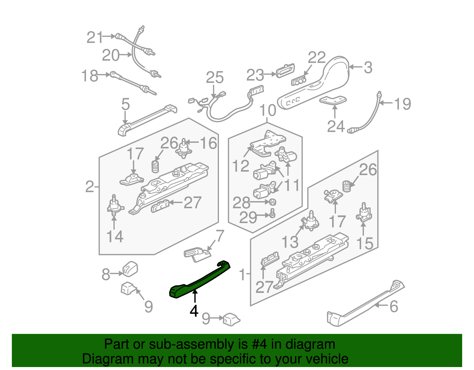 Cover-Adj D/Seat Otr Side Upper * - GM (20564054)