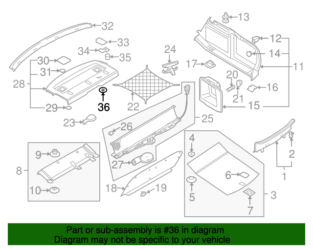 WHT-000-027 - Cap Nut Plate 2005-2011 Audi | Audi OEM Parts