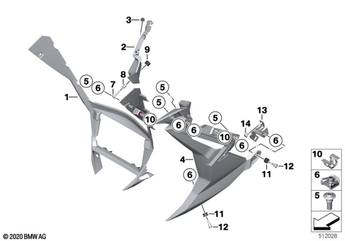 Motorcycle Trim Section, Windshield for 2024 BMW-Motorrad S 1000 R 