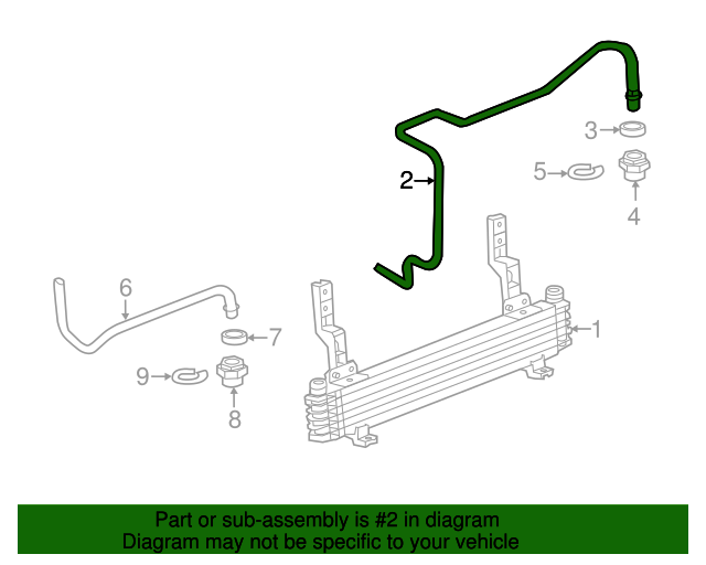 20987032 Automatic Transmission Fluid Cooler Inlet and Outlet Line