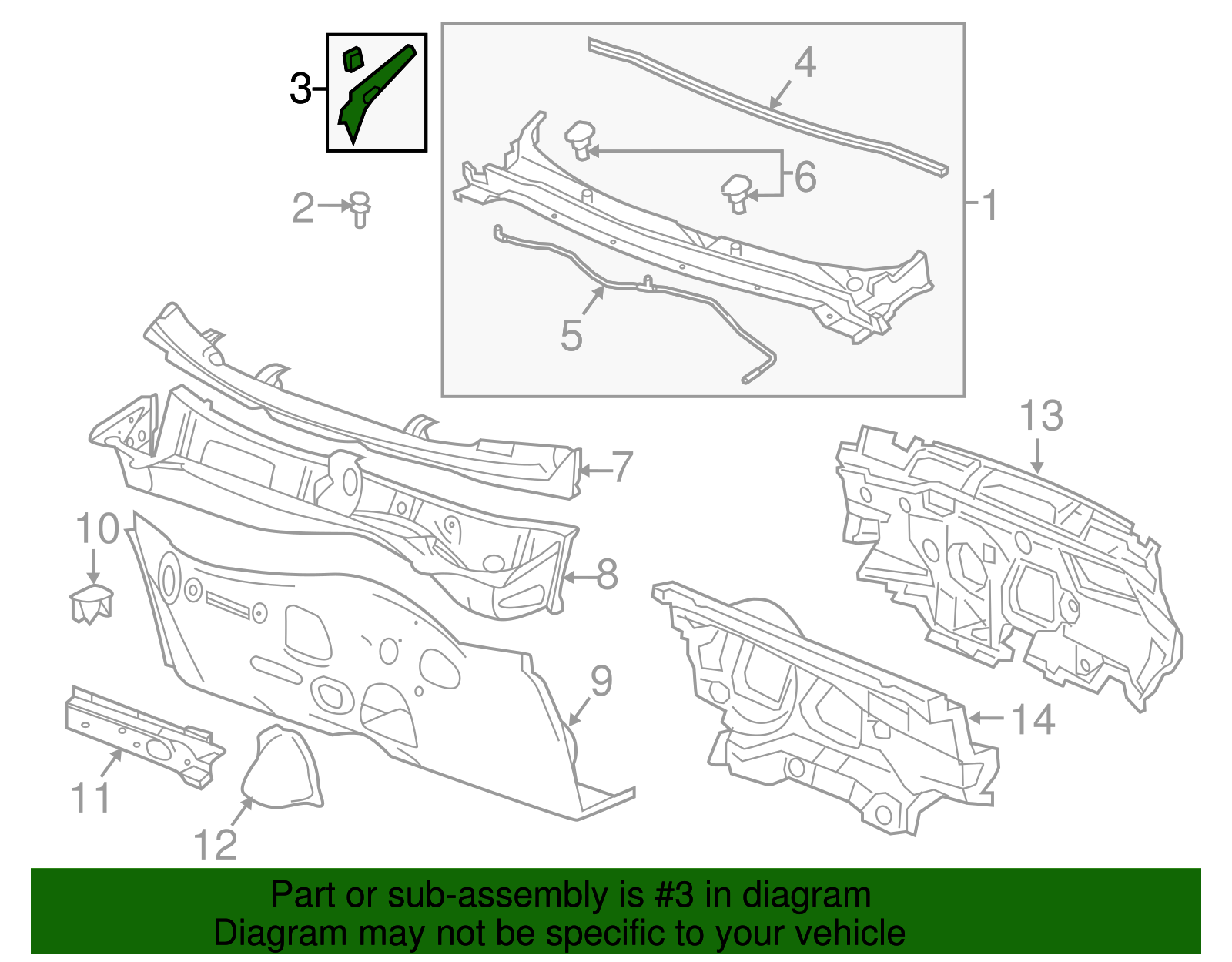 Driver Side Air Inlet Grille Panel Extension - GM (84416167)