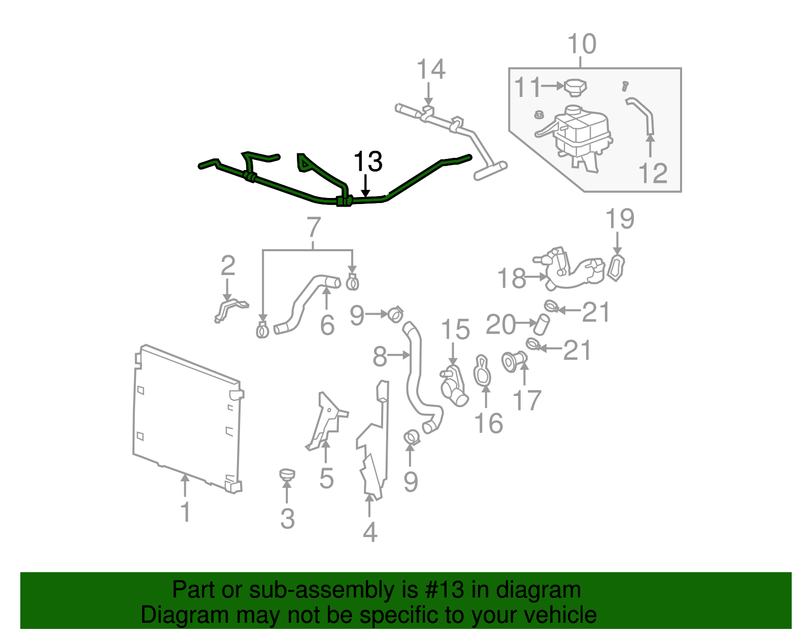 Radiator Inlet Hose - Cadillac (89025030)