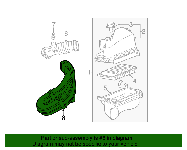 20142016 Toyota Corolla Engine Air Intake Resonator 177510T130 OEM