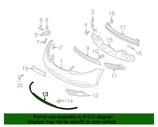 20102013 Kia Forte Lower Deflector 865901M000 OEM Parts Online