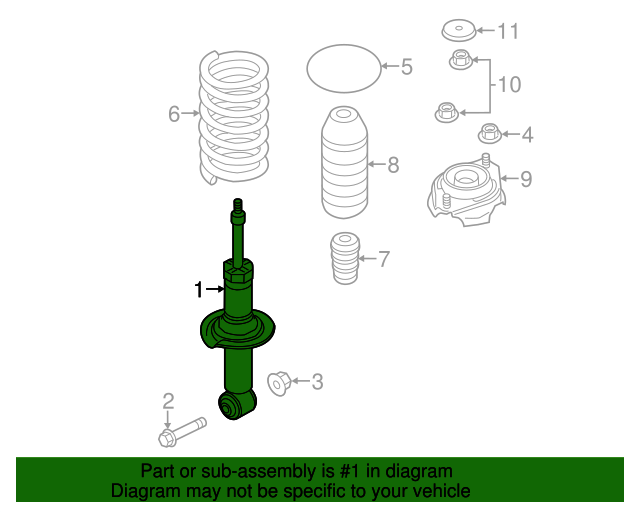20142018 Subaru Forester Rear Shock Absorber 20365SG010 Subaru Parts